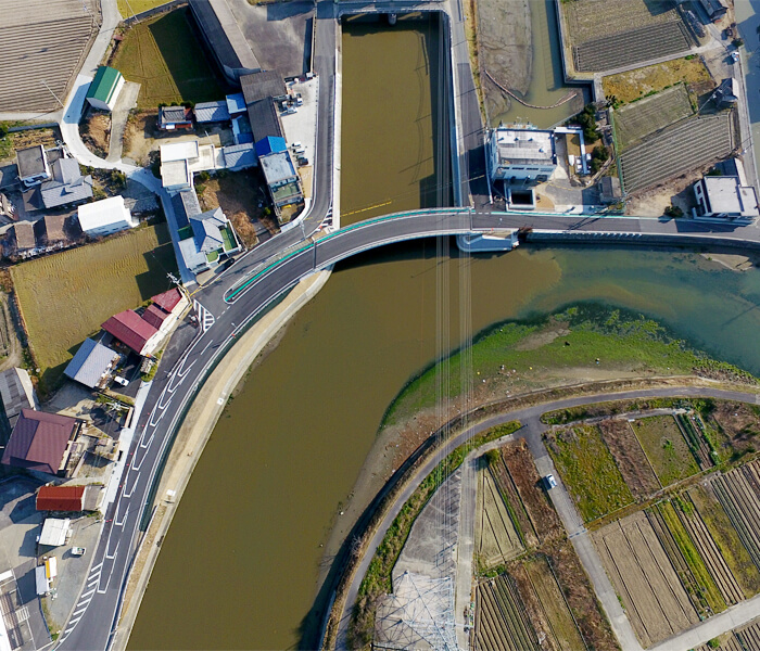 （二）三原川水系 倭文川松島橋取合道路工事